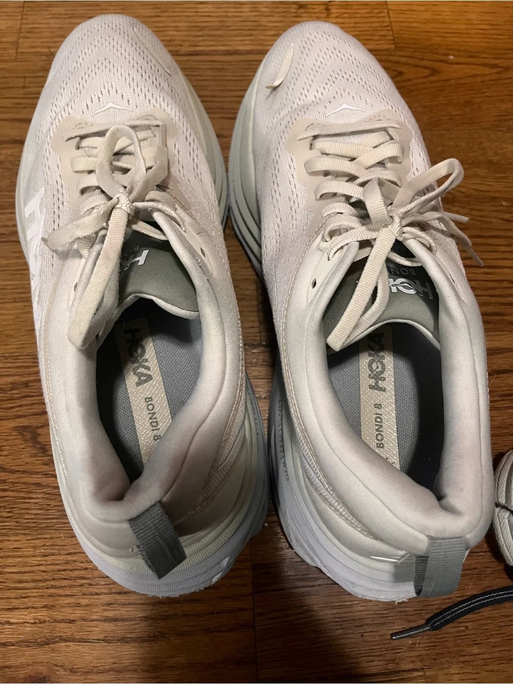 Hoka One One Bondi 8 colorway Oat Milk Barley sz 11.5 running shoes